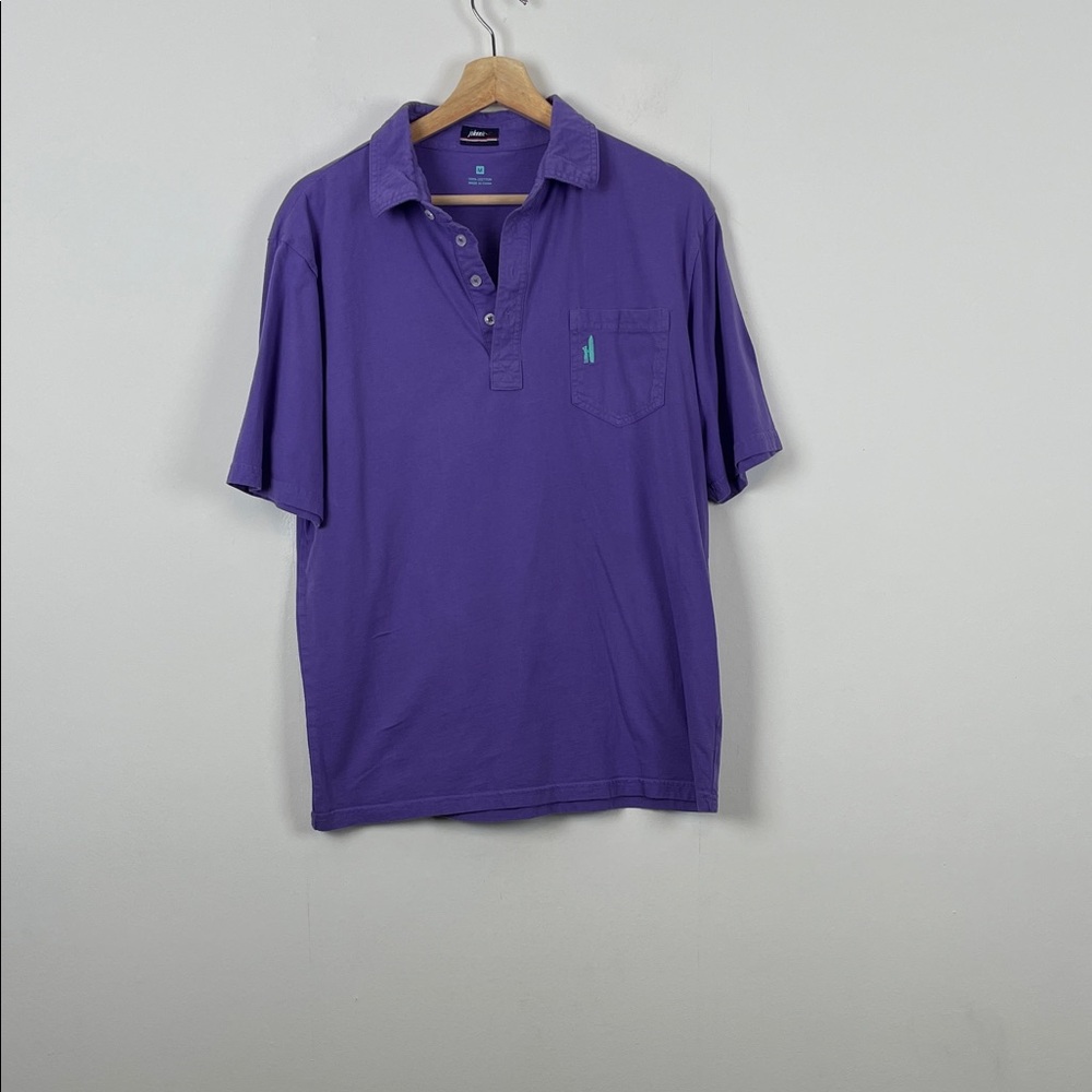 Johnnie-O Vibrant Purple Polo Henley Short Sleeve 1 Pocket  Men's M Casual Shirt